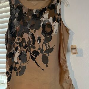 Coldwater Creek Brown and Black Floral Tank Top